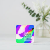 Cool modern Neon Liquid Geometric Patroon Vierkante Visitekaartje (Staand voorkant)