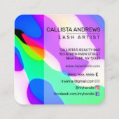 Cool modern Neon Liquid Geometric Patroon Vierkante Visitekaartje (Achterkant)