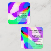 Cool modern Neon Liquid Geometric Patroon Vierkante Visitekaartje (Voorkant / Achterkant)