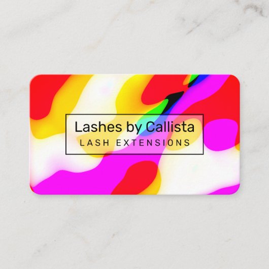 Cool modern Neon Liquid Geometric Patroon Visitekaartje (Voorkant)