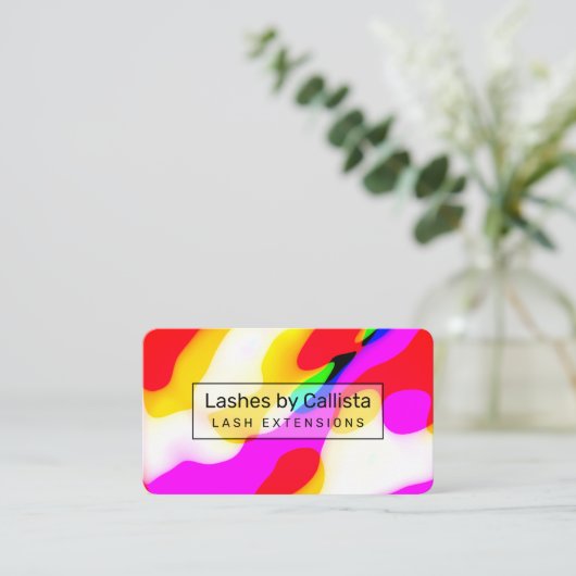 Cool modern Neon Liquid Geometric Patroon Visitekaartje (Staand voorkant)