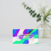 Cool modern Neon Liquid Geometric Patroon Visitekaartje (Staand voorkant)