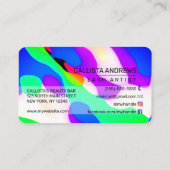 Cool modern Neon Liquid Geometric Patroon Visitekaartje (Achterkant)
