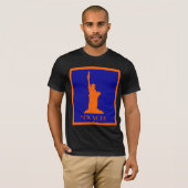 Cool Modern New York in Oranje en blauw T-shirt (Voorkant volledig)