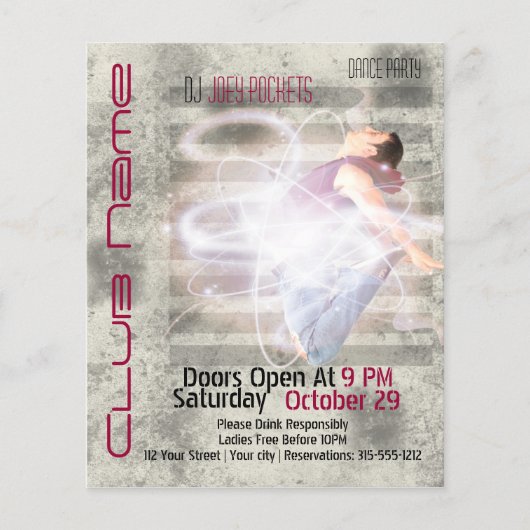 Cool Modern Nightclub Dance Club Business Flyer (Voorkant)