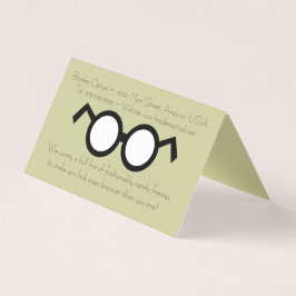 Cool Modern Optometrist Nerdy Round Black glazen Visitekaartje