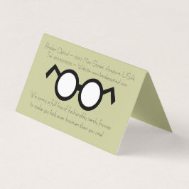 Cool Modern Optometrist Nerdy Round Black glazen Visitekaartje