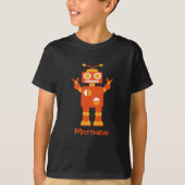 Cool Modern Oranje Robot - Aangepaste boeien T-shirt (Voorkant)