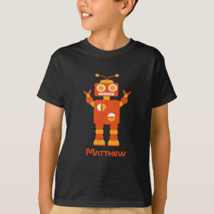 Cool Modern Oranje Robot - Aangepaste boeien T-shirt