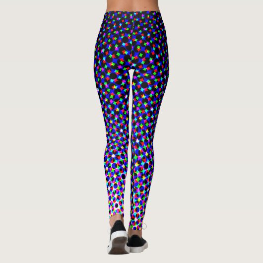 Cool Modern Paarse kleur Halftone Pixel Digit Geek Leggings (Achterkant)