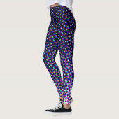 Cool Modern Paarse kleur Halftone Pixel Digit Geek Leggings (Links)
