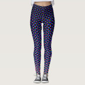 Cool Modern Paarse kleur Halftone Pixel Digit Geek Leggings (Voorkant)