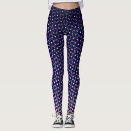 Cool Modern Paarse kleur Halftone Pixel Digit Geek Leggings