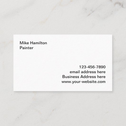 Cool Modern Painter Visitekaartjes (Achterkant)