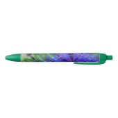 Cool Modern Peacock Blue Green Batik Tie Dye Print Zwarte Inkt Pen (Bodem)