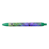 Cool Modern Peacock Blue Green Batik Tie Dye Print Zwarte Inkt Pen (Voorkant)