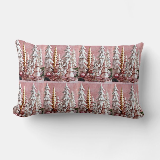 "COOL MODERN PINK CHRISTMAS PILLOW" KUSSEN (Voorkant)