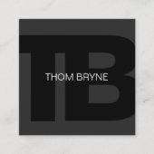 Cool Modern Professional Black 2 Letter Monogram Vierkante Visitekaartje (Voorkant)