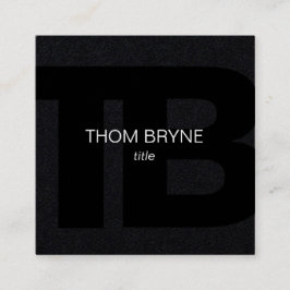 Cool Modern Professional Black 2 Letter Monogram Vierkante Visitekaartje