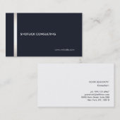 Cool Modern Professioneel Marine Blauw Zilveren St Visitekaartje (Voorkant / Achterkant)