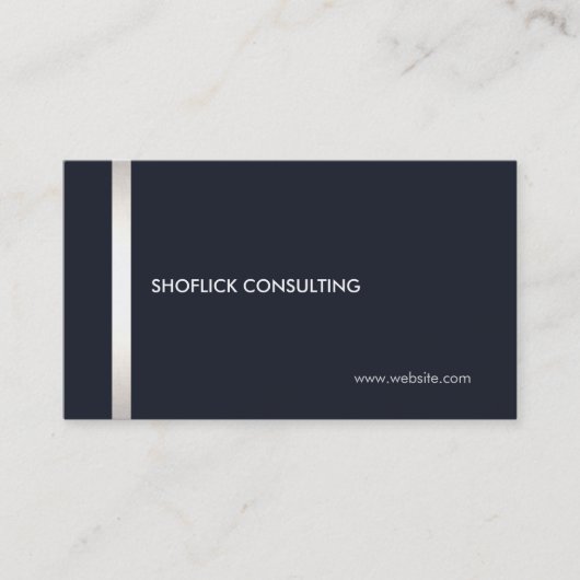 Cool Modern Professioneel Marine Blauw Zilveren St Visitekaartje (Voorkant)