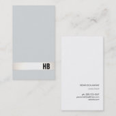 Cool Modern Professioneel Monogram Grijs en Zilver Visitekaartje (Voorkant / Achterkant)