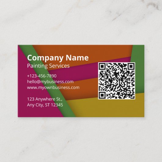 Cool Modern QR Code Logo Visitekaartje (Voorkant)