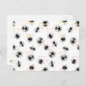Cool Modern Queen Bees Pattern Briefkaart (Voorkant / Achterkant)
