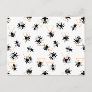 Cool Modern Queen Bees Pattern Briefkaart