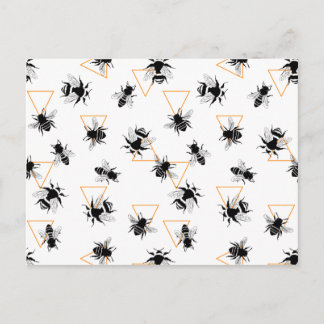 Cool Modern Queen Bees Pattern Briefkaart