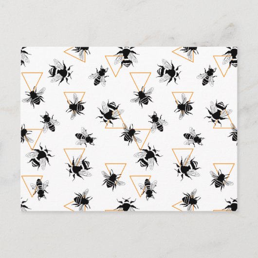 Cool Modern Queen Bees Pattern Briefkaart (Voorkant)