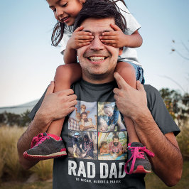 Cool Modern RAD DAD Custom Photo Kind Names T-shirt