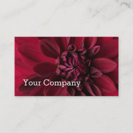 Cool Modern Red Dahlia Floral Visitekaartje