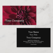 Cool Modern Red Dahlia Floral Visitekaartje (Voorkant / Achterkant)