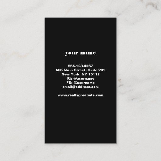 Cool Modern Red en Black Striped Hip Visitekaartje (Achterkant)