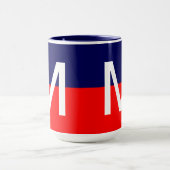 Cool Modern Red White en Blue Monogram Mok (Midden)