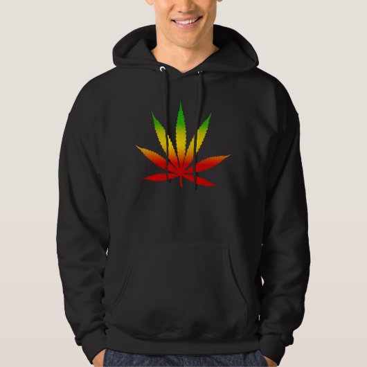 Cool Modern Reggae Rasta Leaf Jamaicaanse Jamaica Hoodie (Voorkant)