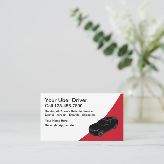 Cool Modern Ride Hailing Visitekaartjes (Staand voorkant)