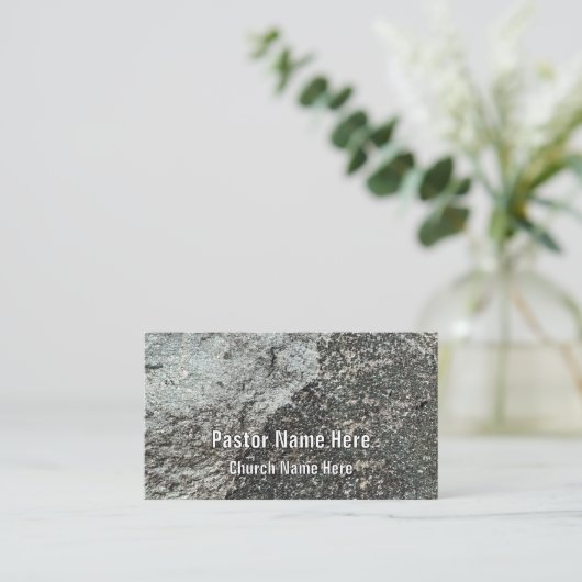Cool Modern Rock Graniet Christelijke kerkpastor Visitekaartje (Staand voorkant)