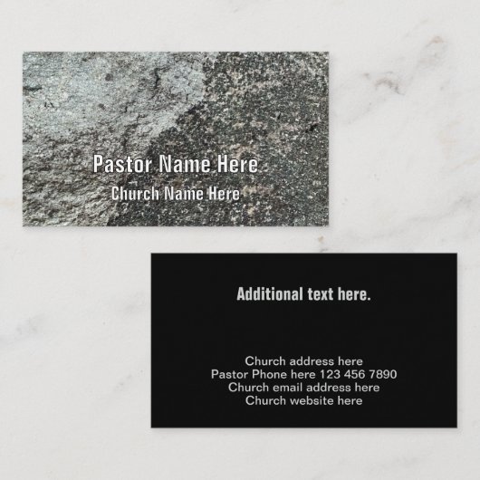 Cool Modern Rock Graniet Christelijke kerkpastor Visitekaartje (Voorkant / Achterkant)