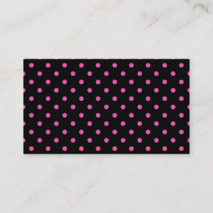 cool, modern, roze polka stippen zwart profielkaar visitekaartje