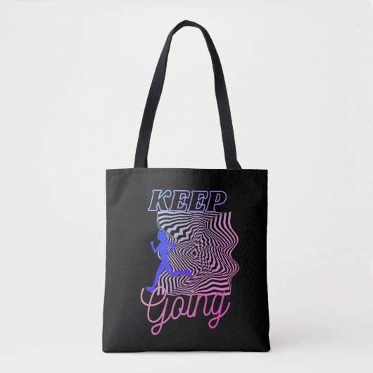 Cool Modern Running Paars Black Tote Bag (Voorkant)