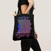 Cool Modern Running Paars Black Tote Bag (Dichtbij)