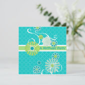 Cool Modern Scroll Swirl Flower Circle Dot Pattern Kaart (Staand voorkant)