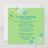 Cool Modern Scroll Swirl Flower Circle Dot Pattern Kaart (Achterkant)