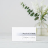 Cool Modern Silver Slank Professional Elegant Top Visitekaartje (Staand voorkant)