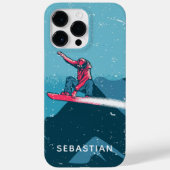 Cool Modern Snowboarding Winter Persoonlijke naam Case-Mate iPhone Case (Achterkant)
