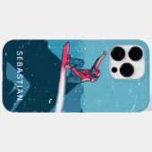 Cool Modern Snowboarding Winter Persoonlijke naam Case-Mate iPhone Case (Achterkant (horizontaal))