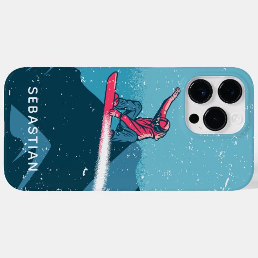 Cool Modern Snowboarding Winter Persoonlijke naam Case-Mate iPhone Case (Achterkant (horizontaal))