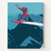 Cool Modern Snowboarding Winter Persoonlijke naam Notitieboek (Achterkant)